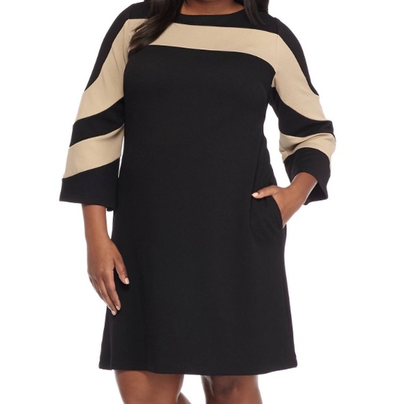 Gabby Skye Dresses & Skirts - NWT Gabby Skye Size 22W Black Bell Sleeve Dress
